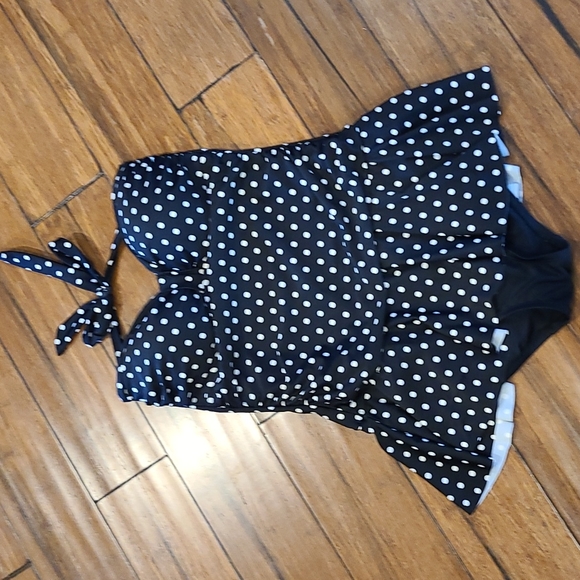 Rose Marie Reid Polka Dot One Piece Swimsuit Sz. M - Picture 2 of 11